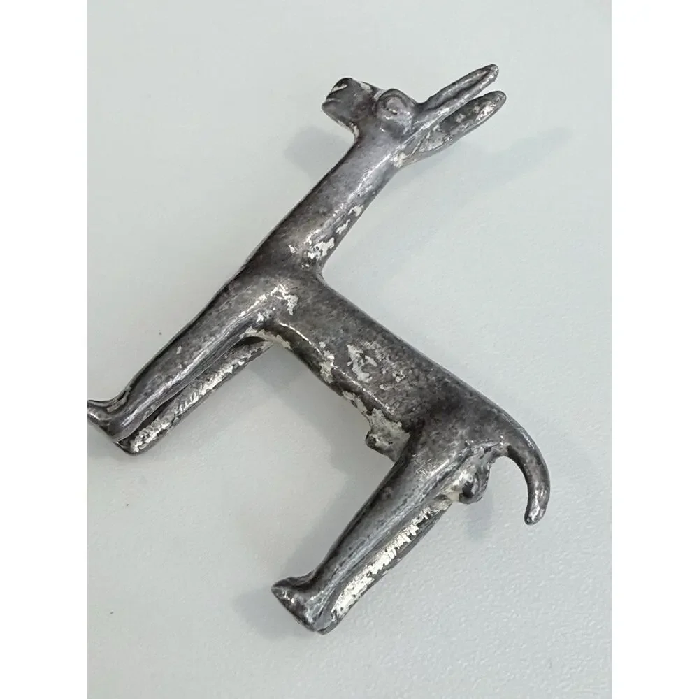 Vintage Alva Studio Silver Plated Pewter Llama Brooch Alpaca Pin Brooch